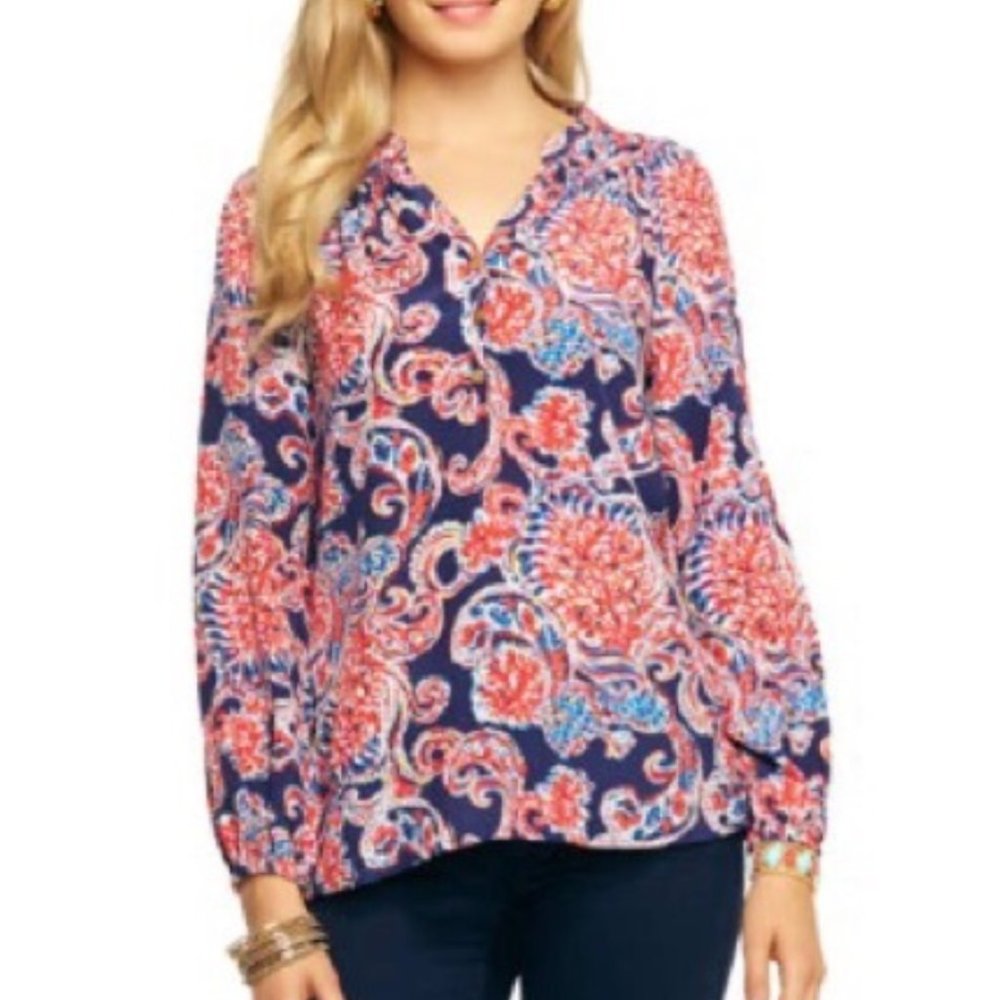 Lilly Pulitzer Elsa For the Halibut silk top